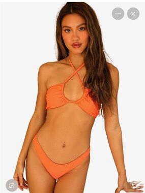 DIPPIN DAISYS Bikini Amalfi Top and Nocturnal Bottom in Ginger Orange Size Sm